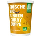 Frische Bio Linsen Curry Suppe