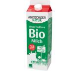Milch im Test: Natur länger haltbare Bio-Milch (3,8% Fett) von Andechser, Testberichte.de-Note: 1.7 Gut