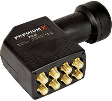 Produktbild PremiumX PXA80 + LNB Octo PXO-08 + F-Stecker 7,5mm vergoldet