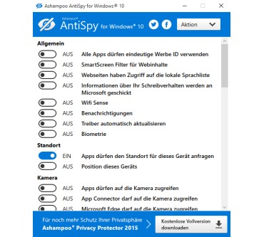 Produktbild Ashampoo AntiSpy for Windows 10