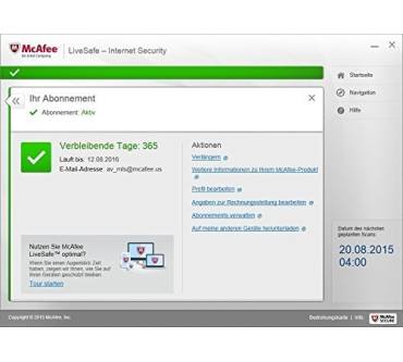 Produktbild McAfee Live Safe 2016