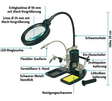 Produktbild Toolcraft LED Lupenleuchte mit 3. Hand