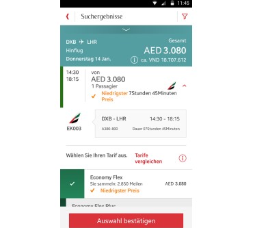 Produktbild Emirates Airlines App