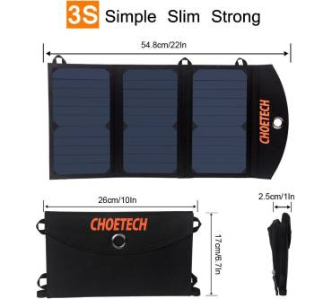 Produktbild Choetech Solar-Ladegerät 19W USB