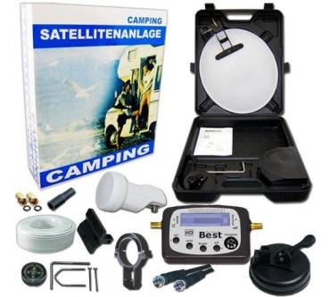 Produktbild HB Digital HD Camping Sat Anlage im Koffer (40cm Schüssel + B.E.S.T. HDSF 101 + Opticum LNB 0,1 + 10m Kabel)