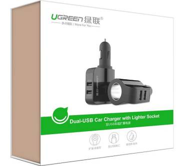 Produktbild Ugreen Dual-USB Car Charger with Lighter Socket (20394)