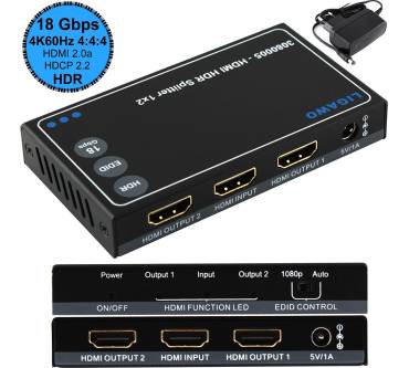 Produktbild Ligawo 3080005 HDMI Splitter 1x2 HDR + EDID