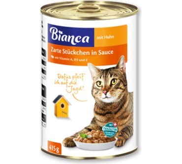 Produktbild Penny / Bianca Zarte Stückchen in Sauce mit Huhn