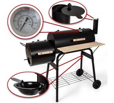 Produktbild TecTake Holzkohlegrill mit Temperaturanzeige