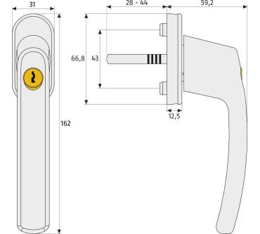 Produktbild Abus Abschließbarer Fenstergriff FG210