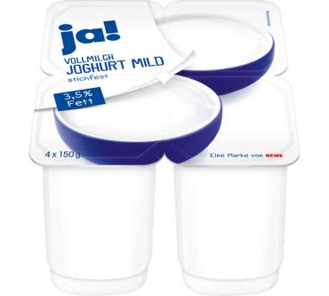 Produktbild Rewe / Ja! Villmilch-Joghurt mild 3,5% 4x150g