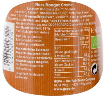 Produktbild Gepa Bio Cocoba Nuss-Nougat-Creme 