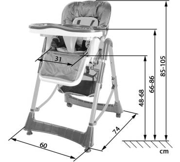 Produktbild TecTake Hochstuhl mit Rollen