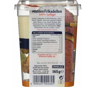 Produktbild Rügenwalder Mühle Mühlen Frikadellen 100% Geflügel