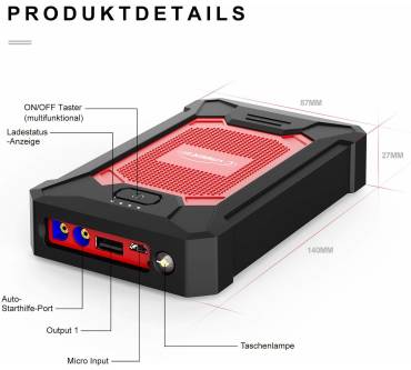 Produktbild Yaber Auto 600A Starthilfe Powerbank