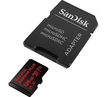 Produktbild SanDisk Extreme Plus microSDXC 128 GB Kit UHS-1 U3 V30 A1