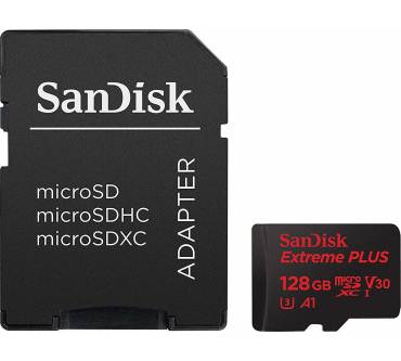 Produktbild SanDisk Extreme Plus microSDXC 128 GB Kit UHS-1 U3 V30 A1