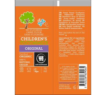 Produktbild Urtekram Children's Toothpaste Original