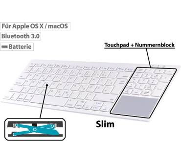 Produktbild GeneralKeys Apple Tastatur (für macOS mit Bluetooth und Touchpad)