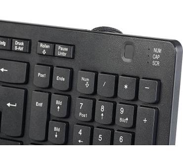 Produktbild GeneralKeys USB-Standardtastatur mit 360°-Fingerabdruck-Scanner