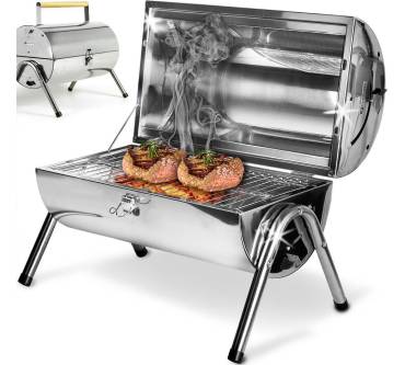 Produktbild Deuba Tragbarer Edelstahlgrill Campingrill mit Doppel-Grillfläche