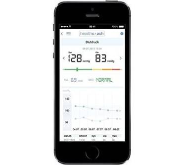 Sanitas SBM Oberarm messen auf dem auswerten und am 67 | Smartphone Blutdruck