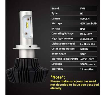 Produktbild FMS H7 Autoscheinwerfer Kit