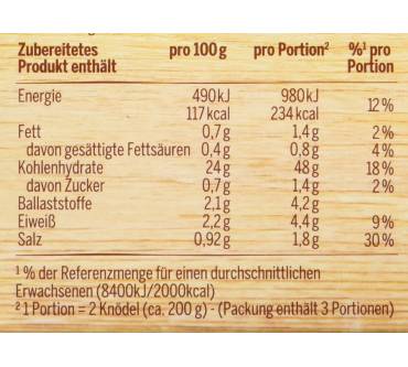 Produktbild Pfanni Kartoffelknödel im Kochbeutel (halb & halb)