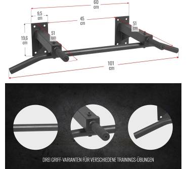 Produktbild Gorilla Sports Klimmzugstange Wandbefestigung 100120