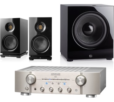 Produktbild SaxxTec ClubSOUND 2.1-Heimkino-Set (clubSOUND CLX 3 / deepSOUND DS 120 DSP / Marantz PM 8006)