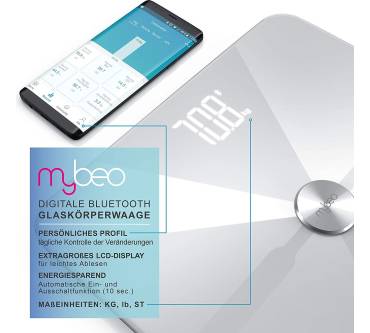 Produktbild MyBeo Digitale Bluetooth Glaskörperwaage (WDP 303373)