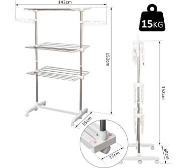 Produktbild Homcom Mobiler Wäscheständer Wäschetrockner-Turm