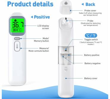 Produktbild IDOIT Digitales Infrarot Thermometer 4 in 1 Baby