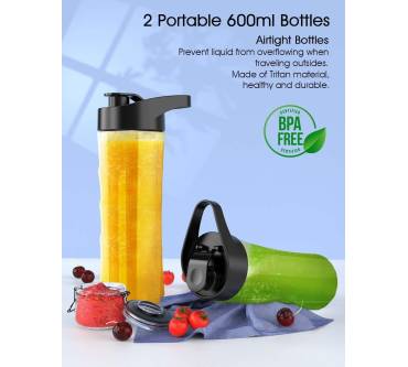 Produktbild Homgeek Smoothie Maker 2x 600ml Trinkflaschen