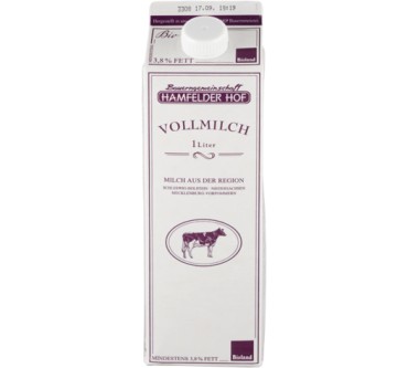 Produktbild Hamfelder Hof Vollmilch 3,8 % (Bioland)