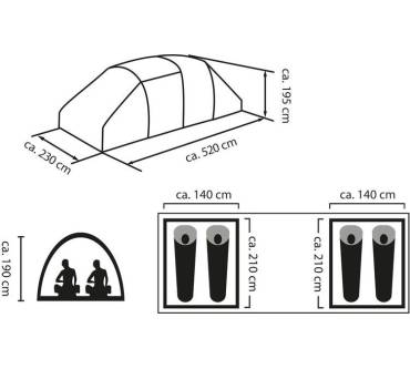 Produktbild Lidl Crivit Großraumzelt 4 Personen Doppelkabine