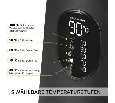 Produktbild N8werk Digitaler Wasserkocher mit Temperatureinstellung