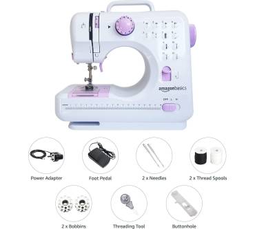 Produktbild AmazonBasics 12-Stich-Mini-Haushalts-Nähmaschine