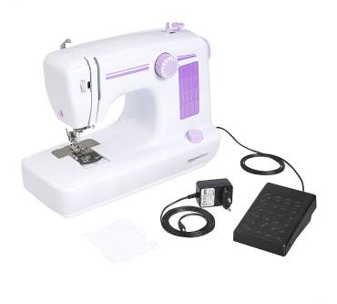 Produktbild AmazonBasics 16-Stich-Mini-Haushalts-Nähmaschine