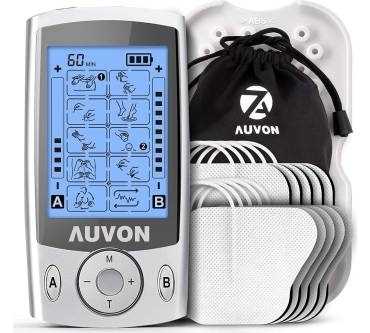 AUVON Dual Channel TENS Unit Muscle Stimulator Machine with 20