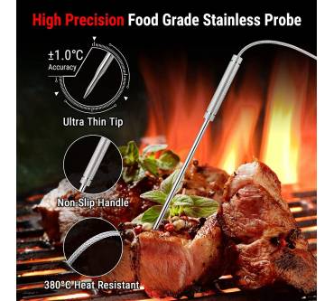 300°C Stainless Steel Oven Cooker Thermometer Temperature Gauge Mini  Thermometer Grill Temperature Gauge for Home Kitchen Food