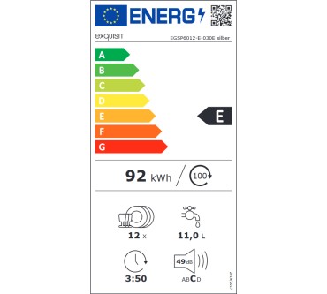 Produktbild Exquisit EGSP6012-E-030E silber