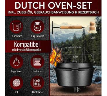 Produktbild Gusskönig Dutch Oven mit Standfüßen (9 Liter)