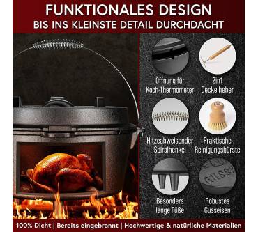 Produktbild Gusskönig Dutch Oven mit Standfüßen (9 Liter)