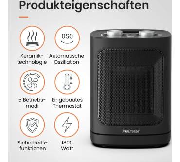 Produktbild ProBreeze 1800W Mini-Keramik-Heizlüfter