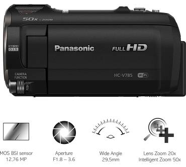 Panasonic Caméscope Ultra HD 4K MOS 1/2,3 de 18,9 MP, Zoom Opt 20x