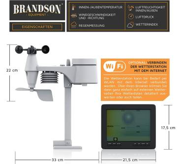 Produktbild Brandson Wlan Wetterstation 5in1 Außensensor