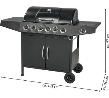 Produktbild Lidl Grillmeister Gas-Grillwagen 6 + 1 Brenner