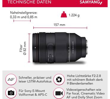 Produktbild Samyang AF 35-150mm F2,0-2,8 FE