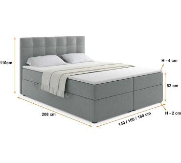 Produktbild Altdecor Boxspringbett mit H3-Matratze